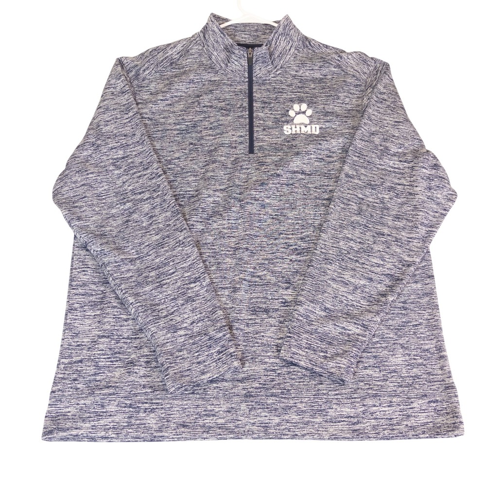 Sport-Tek Mens 2XL Blue Space Dye 1/4 Zip Pullover SHMD Logo Performance Shirt